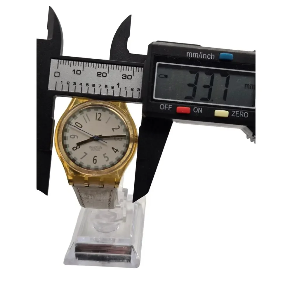 Vintage Swatch Swiss Quartz Watch Gold White 305